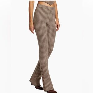 NAADAM Houndstooth Wool and Cashmere Pants in Oatmeal Combo